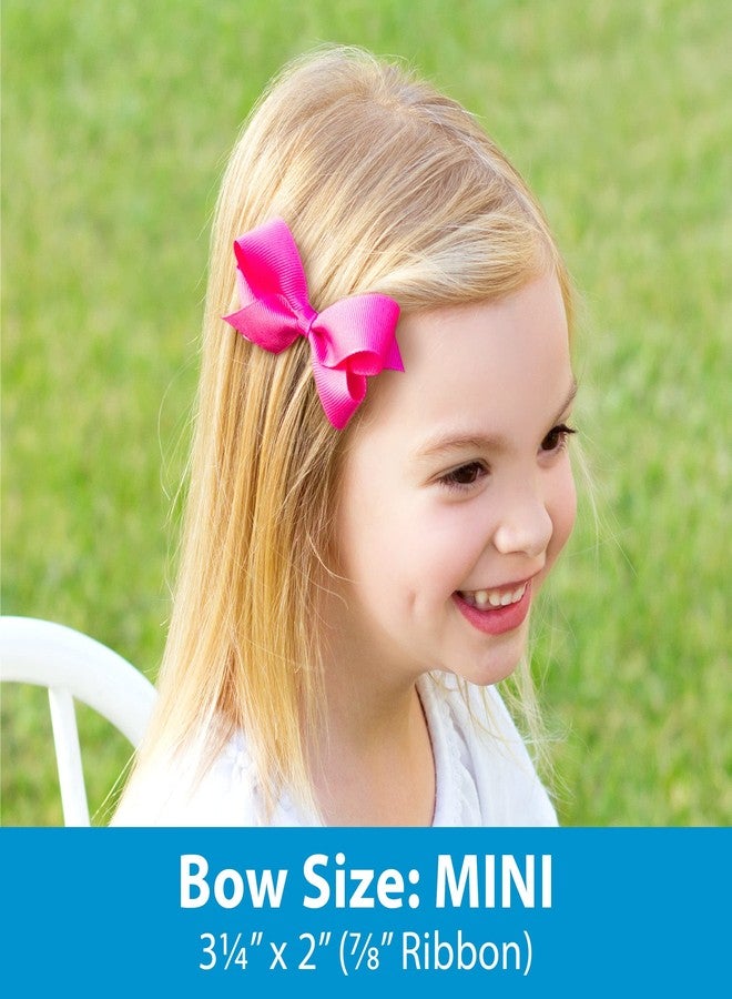 Wee Ones Girls' Velvet Two-Loop Bow with Fancy Cut Tail on a WeeStay Hair Clip, Mini, Navy - Image 2